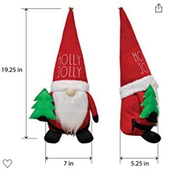🎄NWT Rae Dunn “Holly Jolly” Christmas Gnome Farmhouse Holiday Santa Tree - Picture 4 of 4